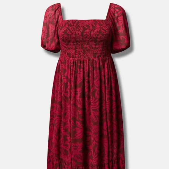 ❤NWT VINTAGE TORRID POCKETS DRESS - A-LINE LEAF PRINT - CHIFFON - PLUS SIZE - Picture 9 of 11